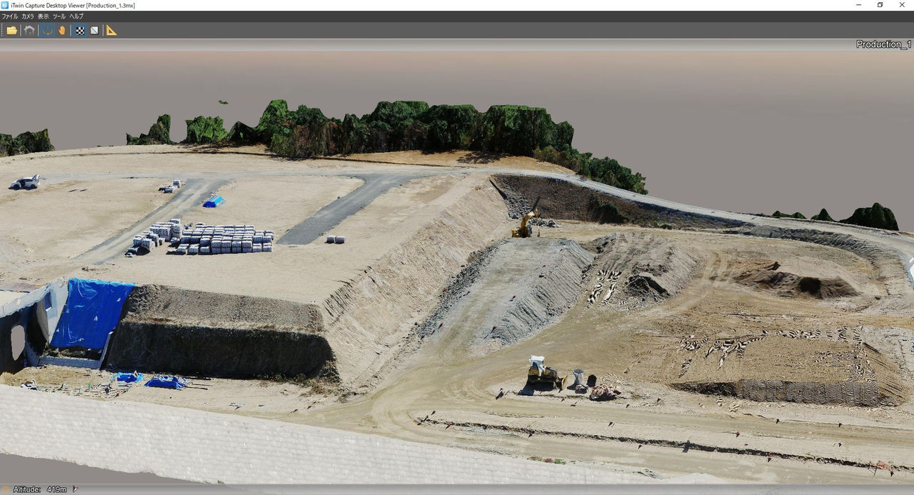 TINサーフェスに比較して、現実世界により近いデジタルツインを実現するため3Dリアリティモデルを作成